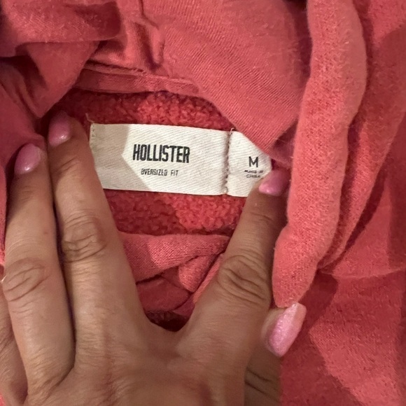 Hollister Pink Oversized Pull On Hoodie Size Medium K y2k - Picture 5 of 7